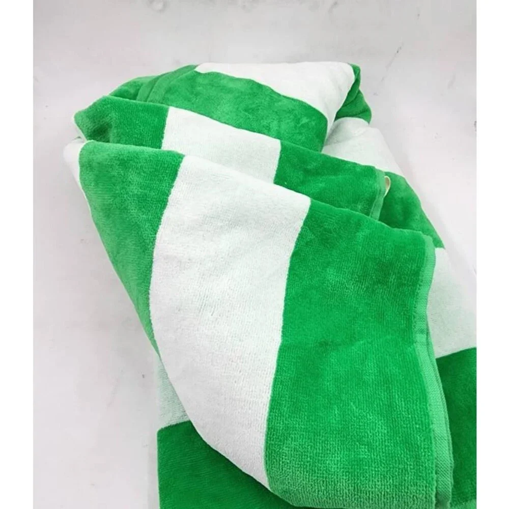 Aqua Striped Woven Beach Towel Unisex One Size Island Green